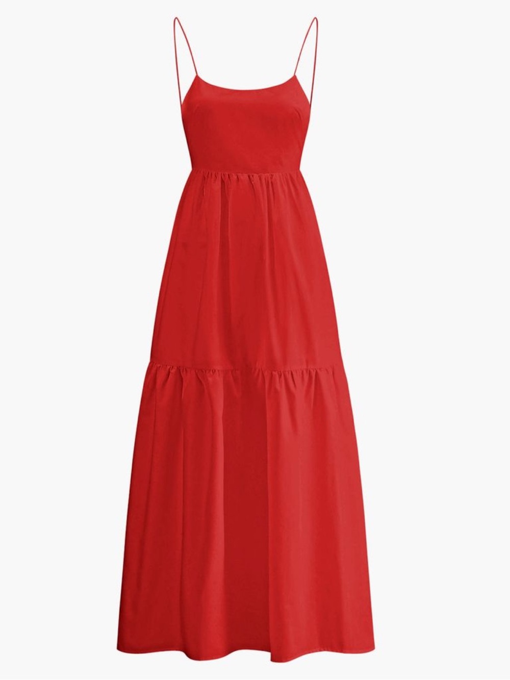 COMMENSE Red Backless Tiered Maxi Dress NWT M